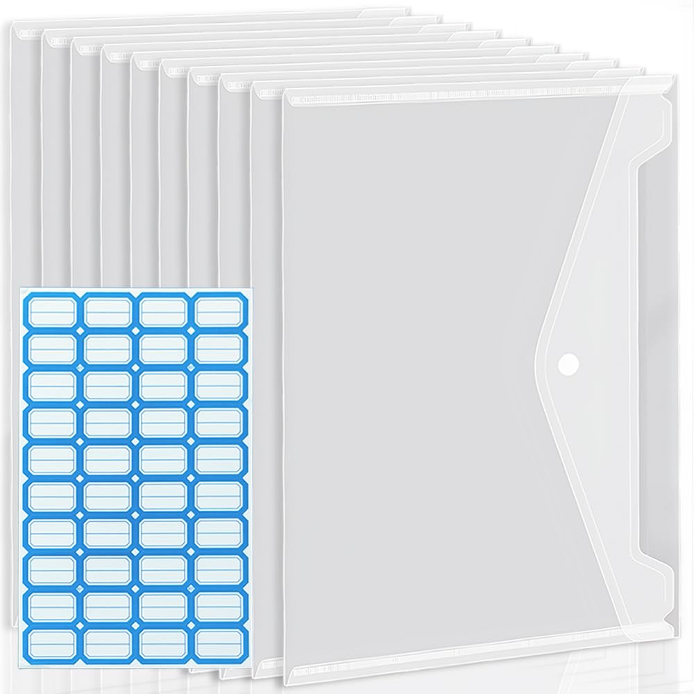 Amazon | POPSFL A5 クリアファイル ボタン式 10枚 クリア 伝票 領収書